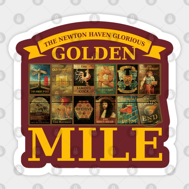 The Newton Haven Glorious Golden Mile Sticker by Meta Cortex